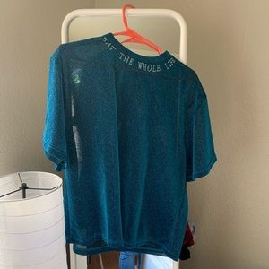 Sparkling oversized mesh tee